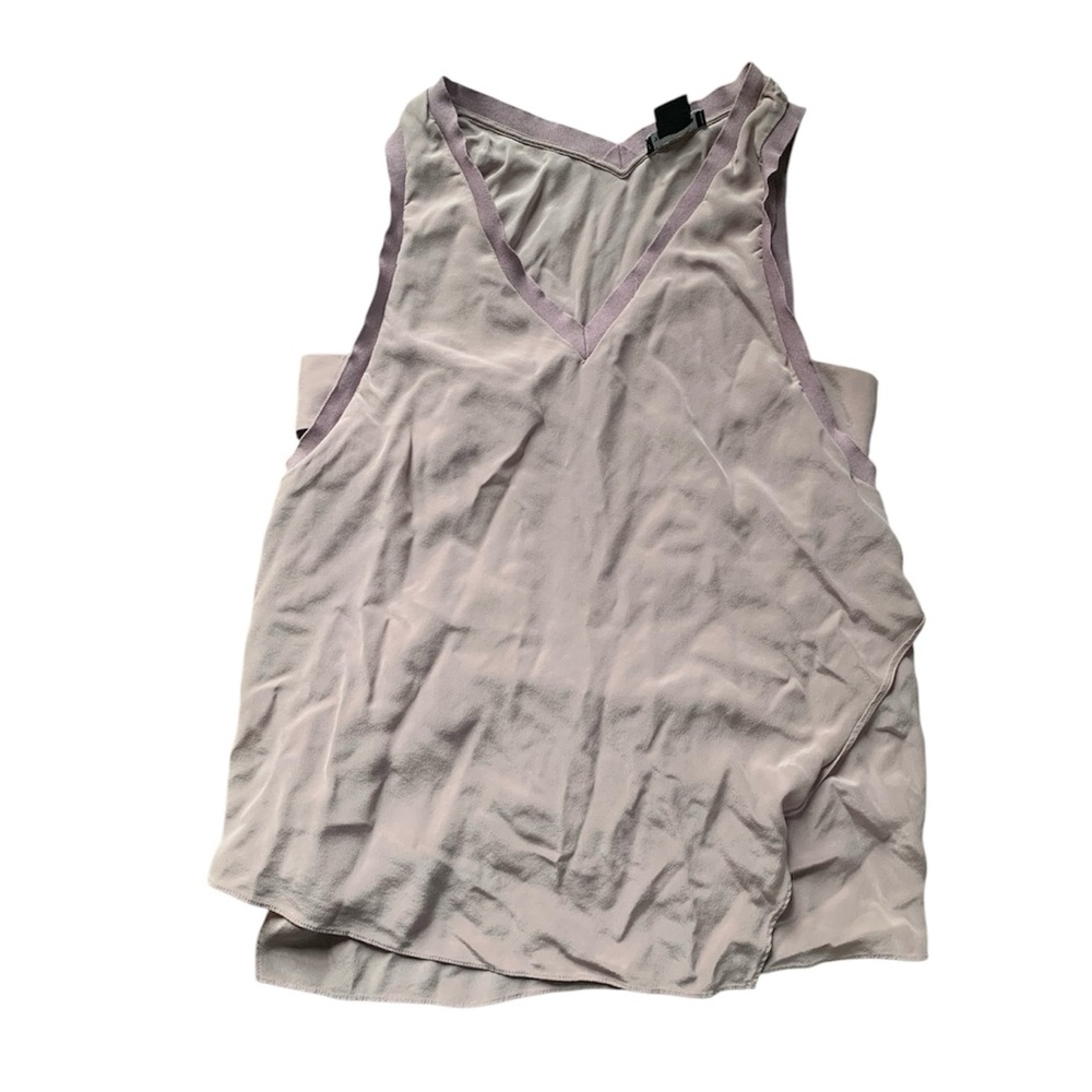 Trouvé Light Purple V Neck Silk Tank Top S